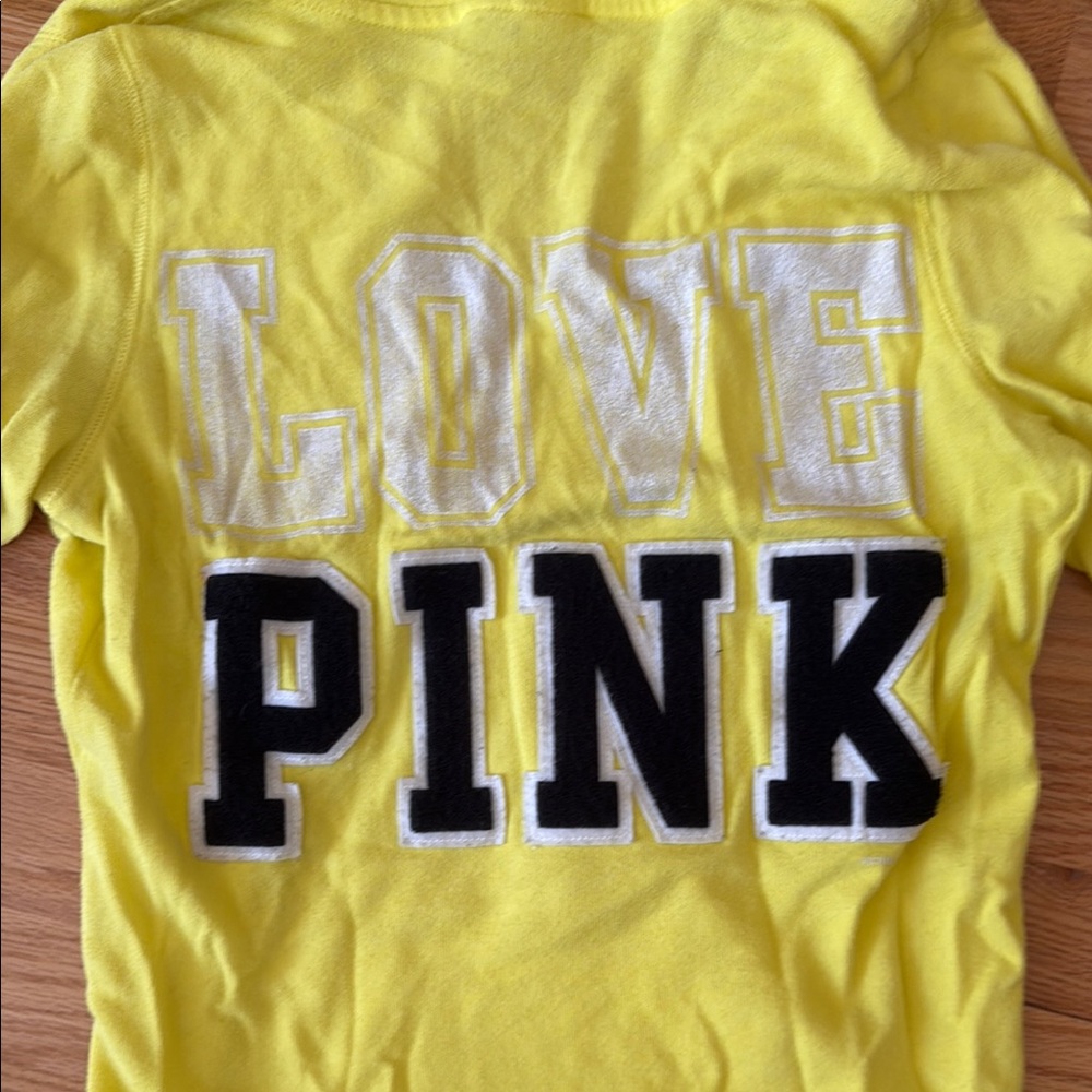 PINK Victoria's Secret Yellow Long Sleeve Tee